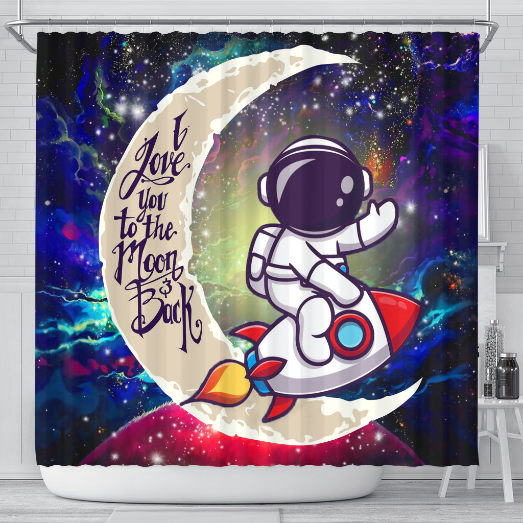 Chibi Astronaut Love You To The Moon Galaxy Shower Curtain
