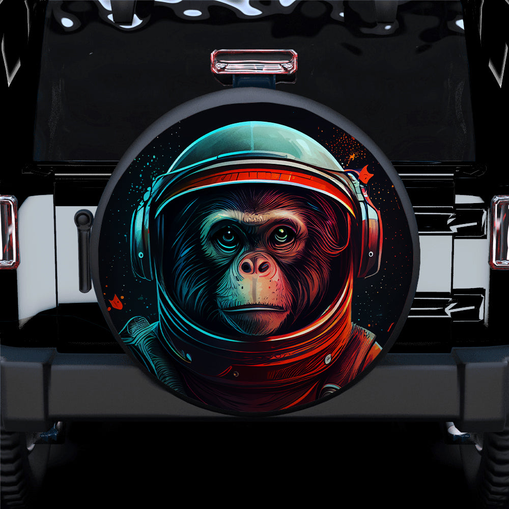 Astronaut Monkey Spare Tire Cover Gift for Campers and Jeep Owners