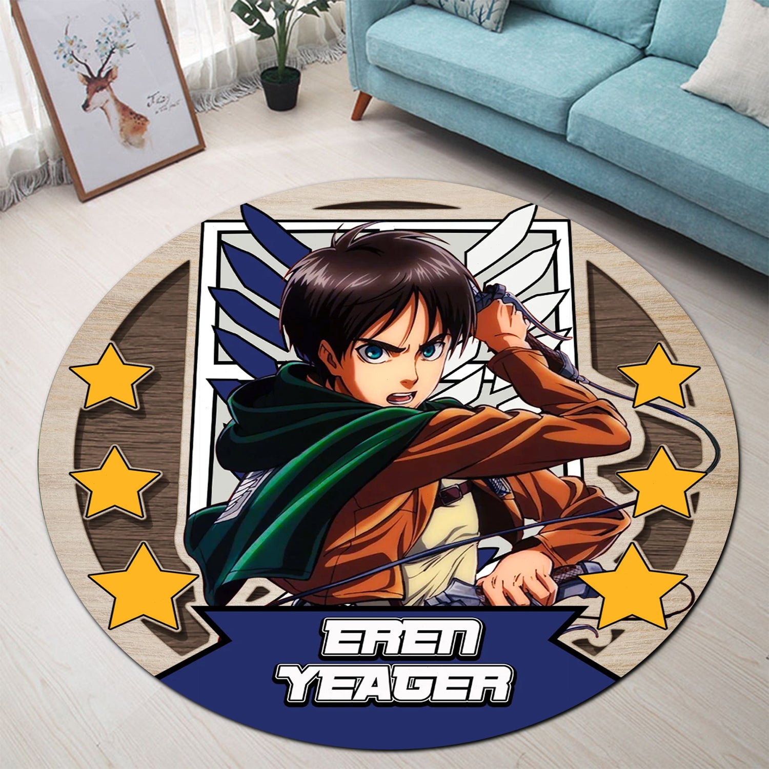 Eren Yeager Attack On Titan Carpet Rug for Bedroom and Living Room