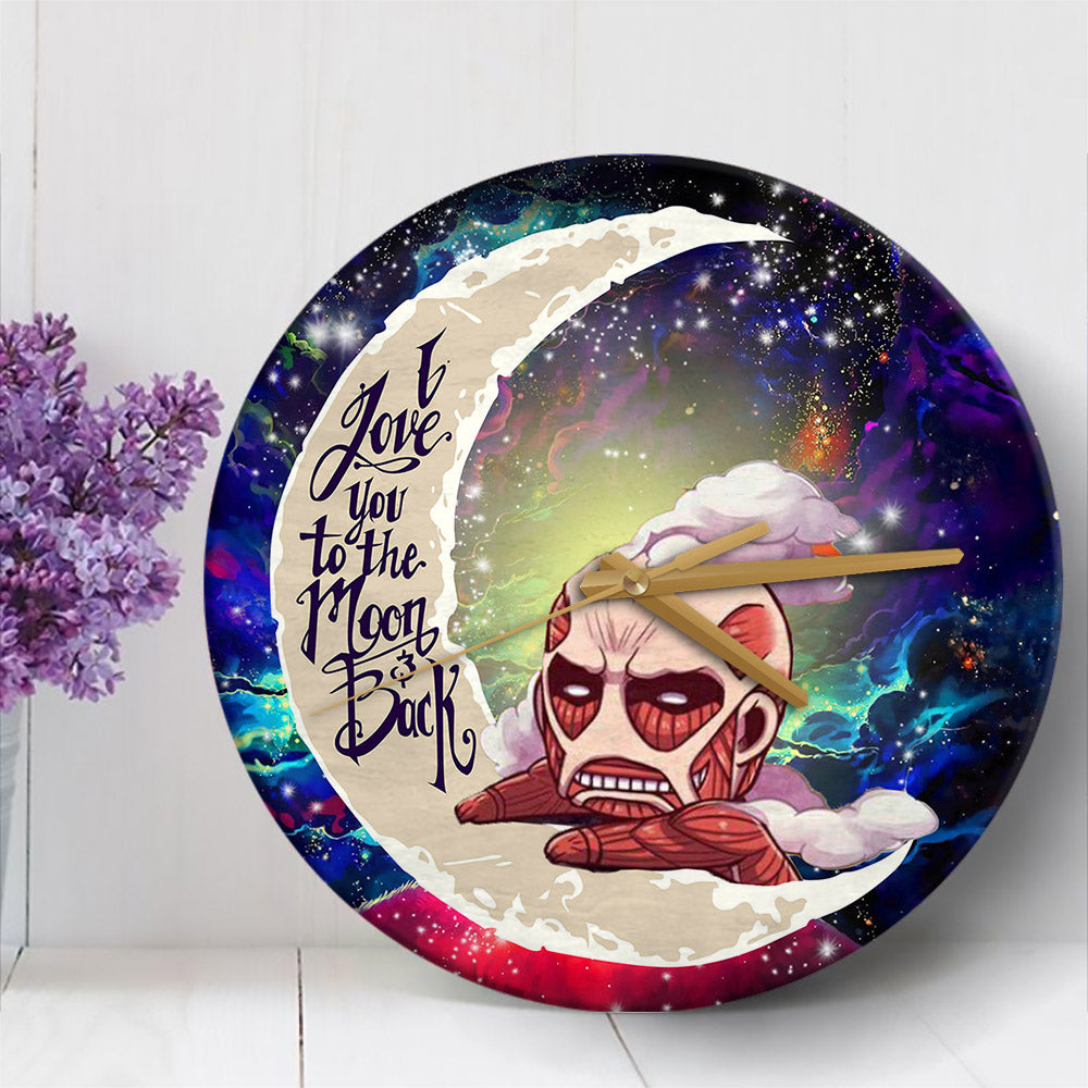Attack On Titan Galaxy Wood Wall Clock - Love You To The Moon