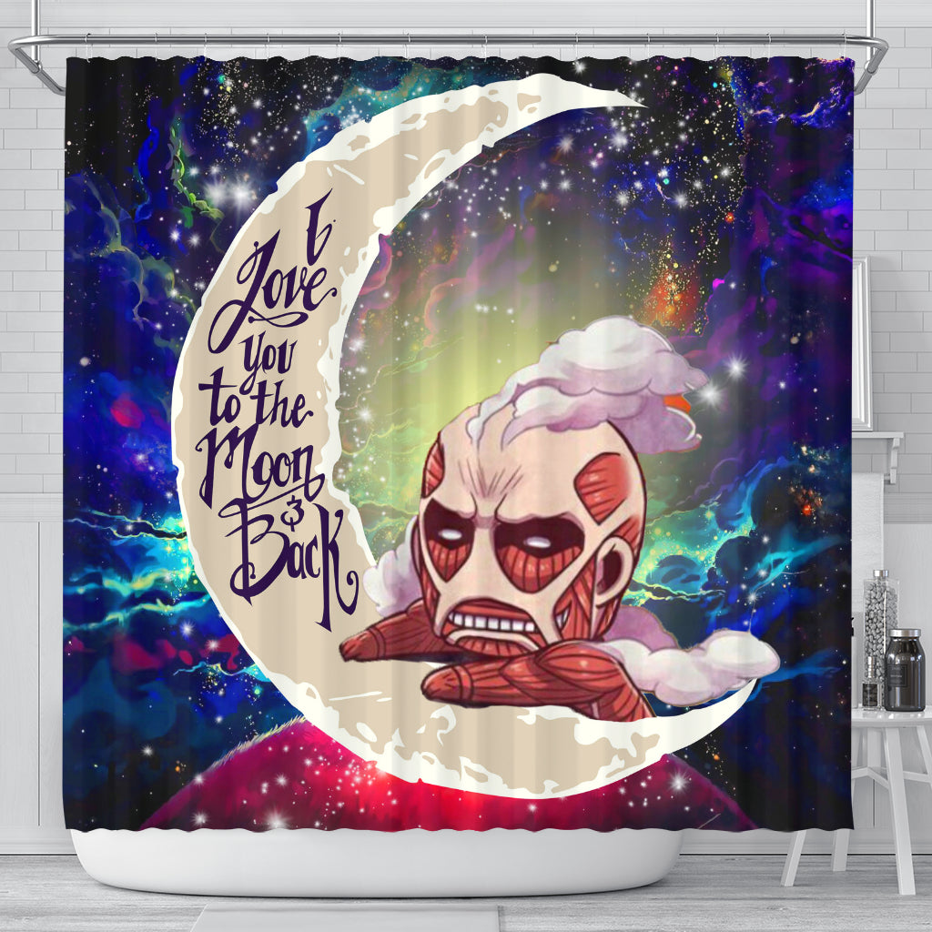 Attack On Titan Galaxy Shower Curtain - Love You To The Moon
