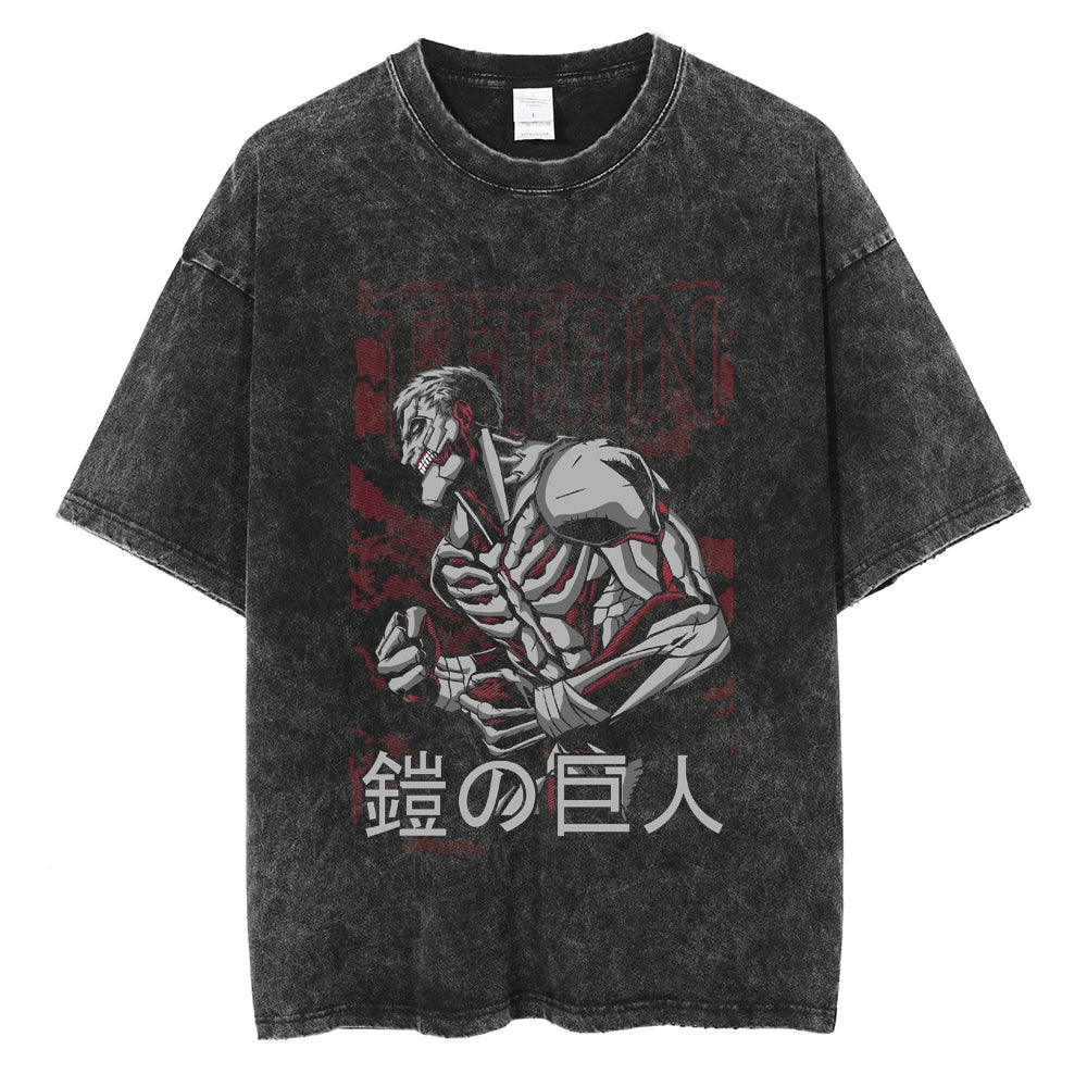 Vintage Attack on Titan Wall Titans Anime Graphic Tee T-Shirt