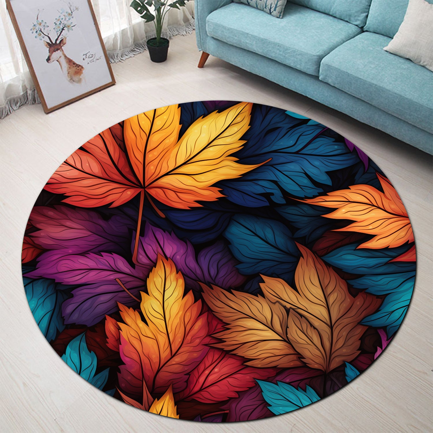 Autumn Leaf Area Rug for Bedroom and Living Room Home Decor
