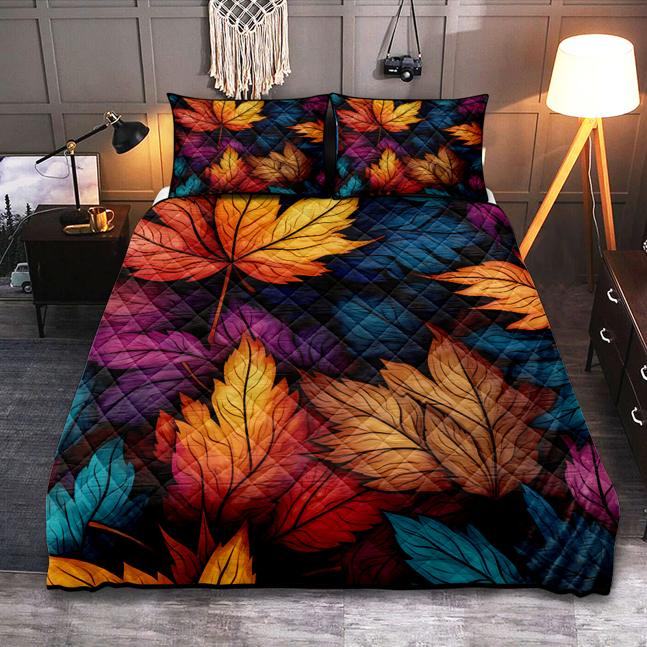 Cozy Autumn-Themed Quilt Bedding Set for Bedroom Décor