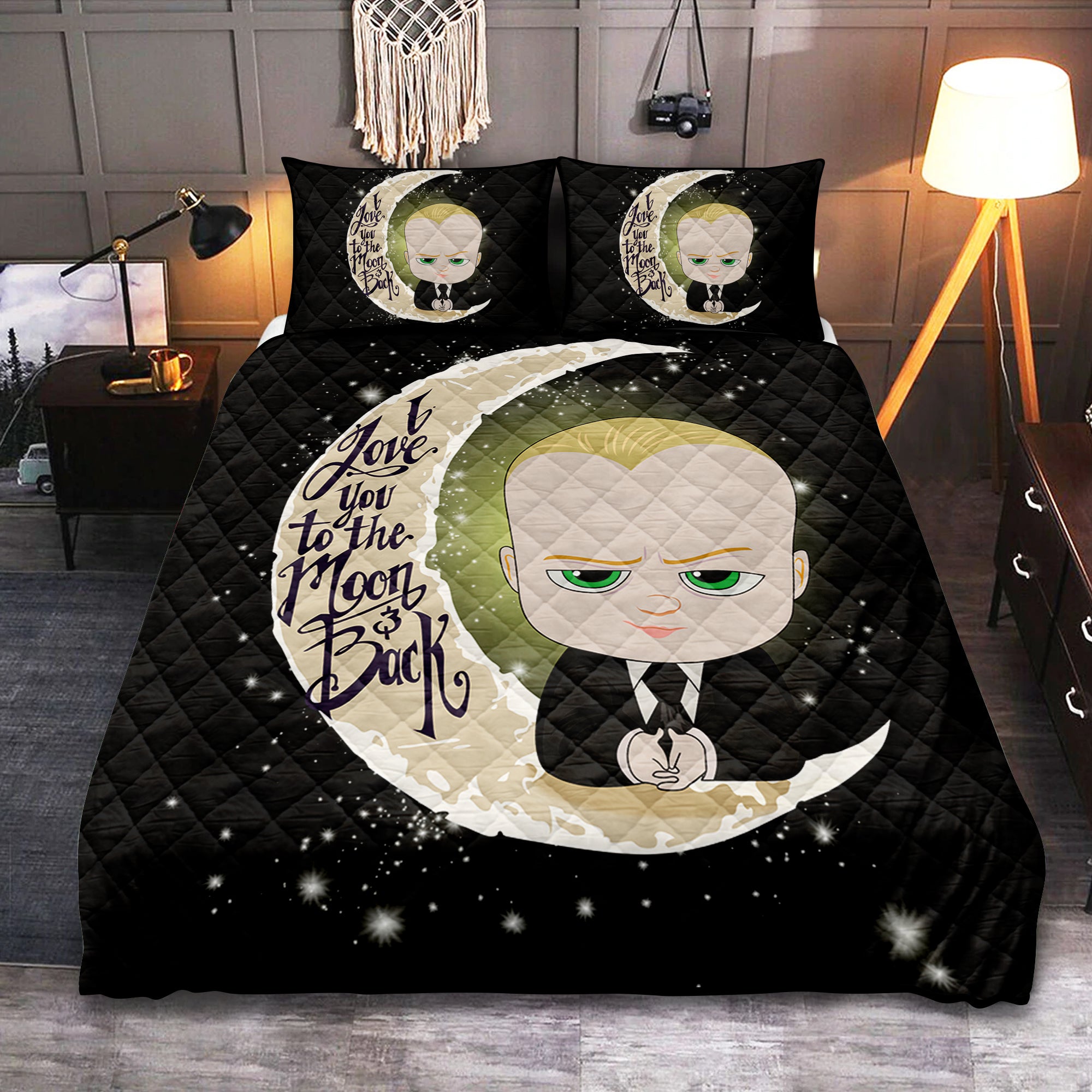 Baby Boss Quilt Bed Sets - To The Moon Theme for Nursery