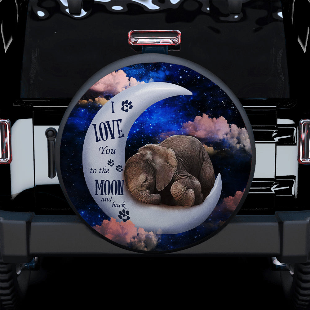 Baby Elephant Love To The Moon Spare Tire Covers for Campers