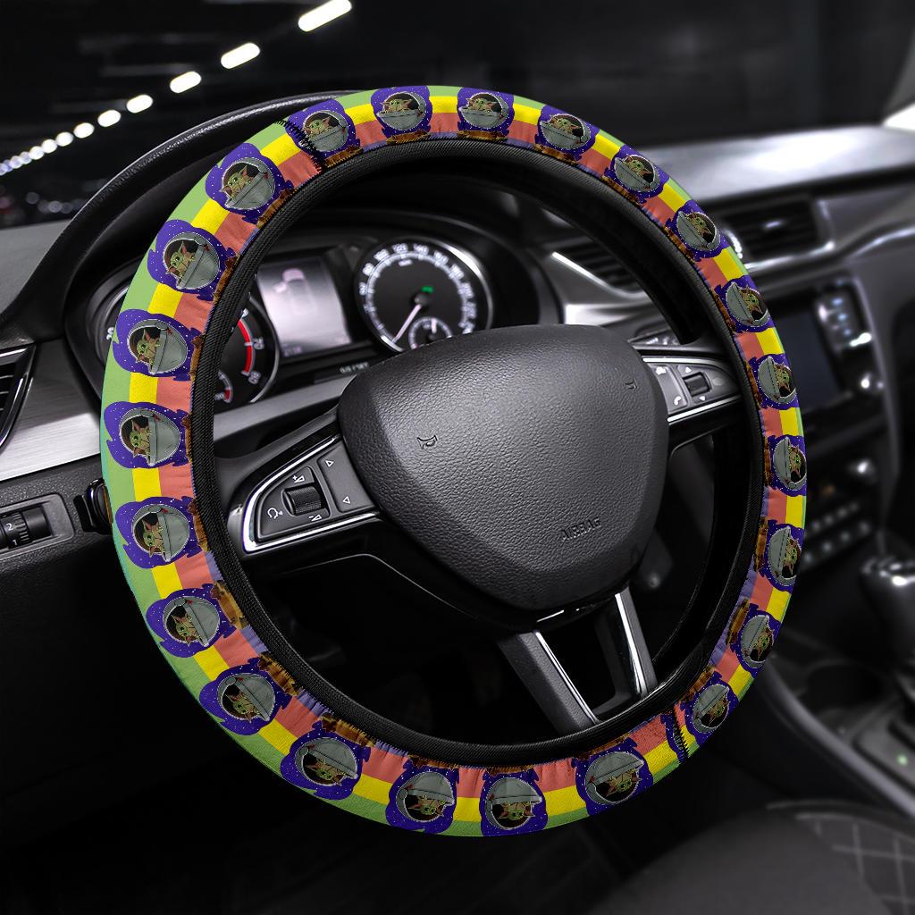 Baby Yoda Rainbow Steering Wheel Cover for Cars 7212