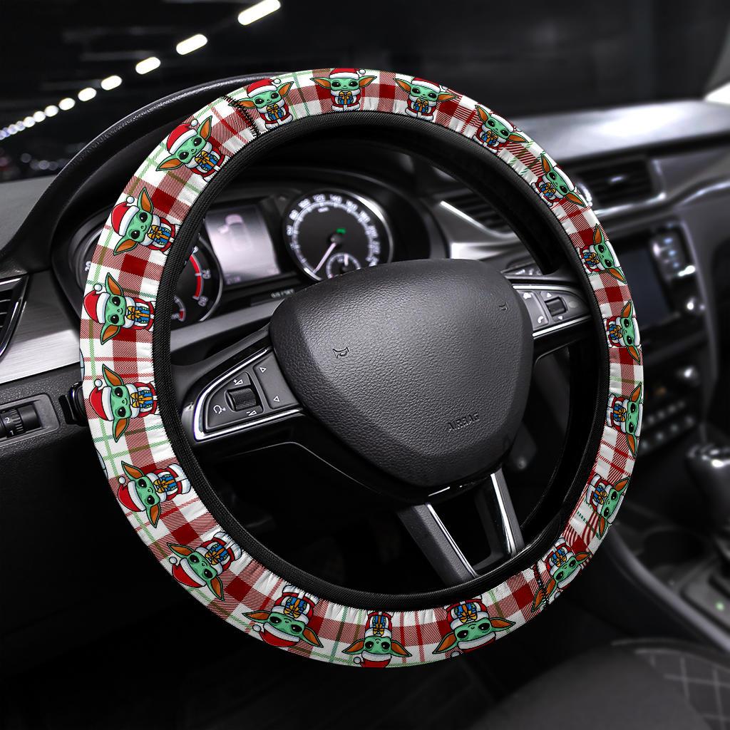 Baby Yoda Steering Wheel Cover for Cars - Red Design