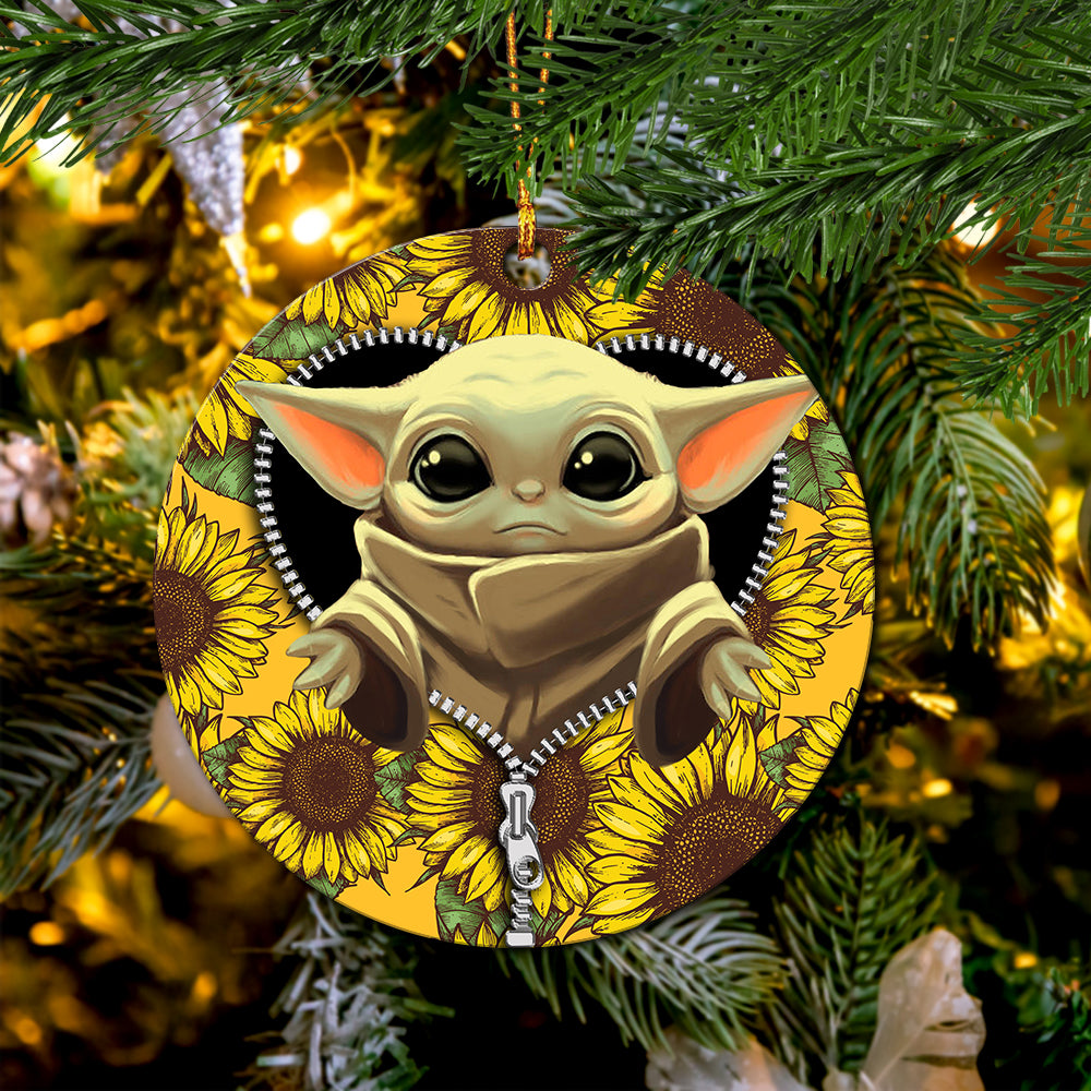 Baby Yoda Sunflower Ornament for Holiday Decor - Perfect Gift