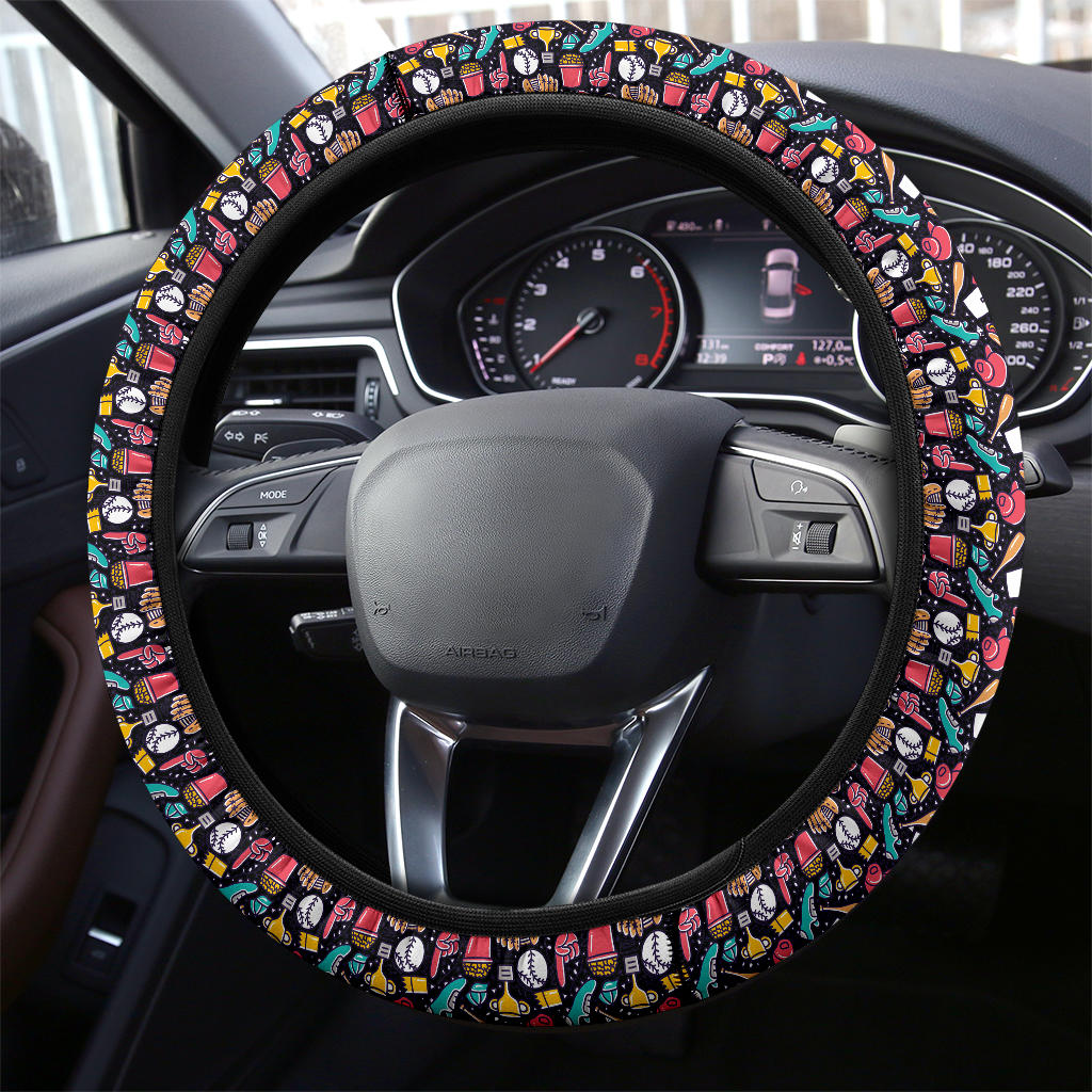 Baseball Themed Premium Car Steering Wheel Cover for Fashion 7068