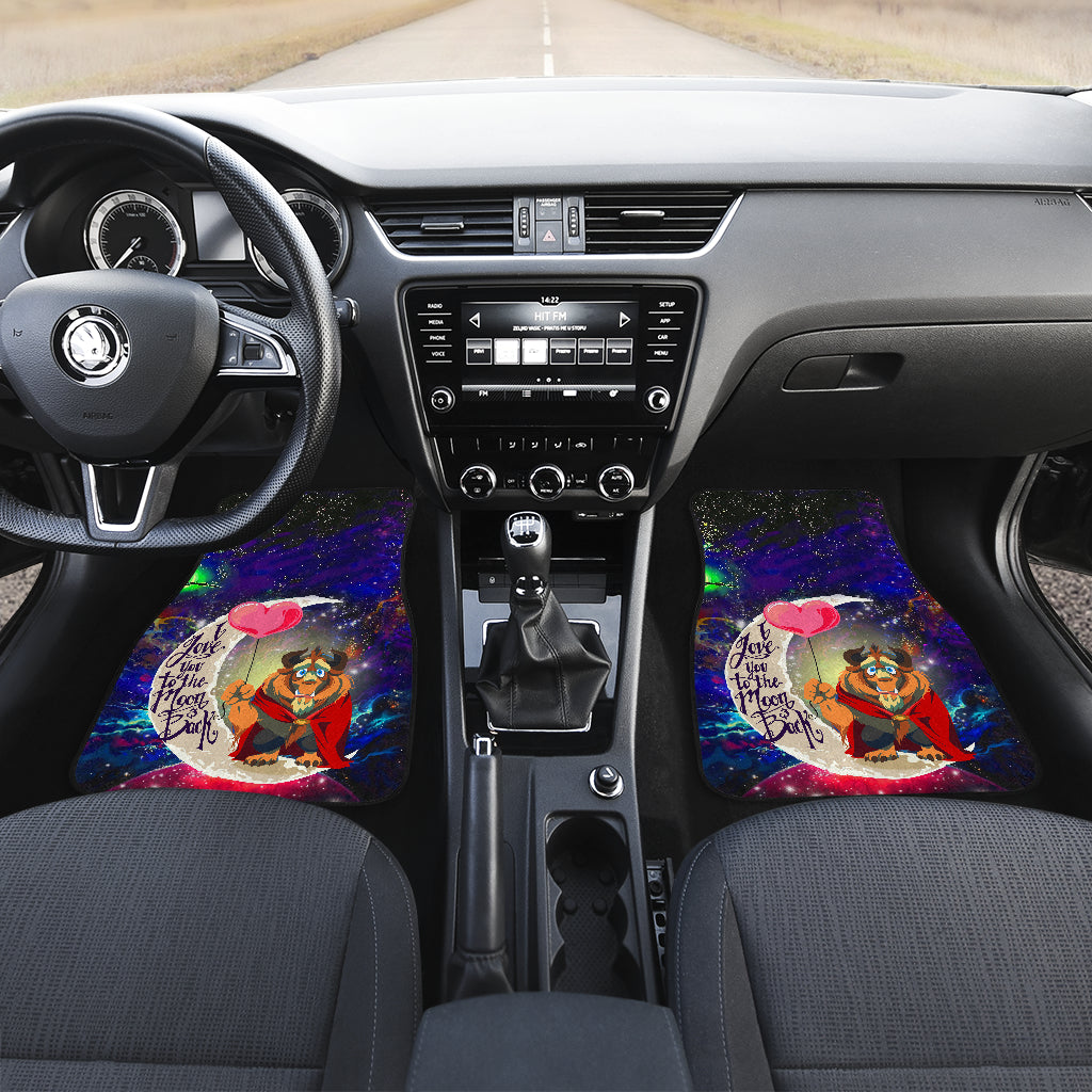 Love You To The Moon Galaxy Car Mats - Beauty And The Beast Design