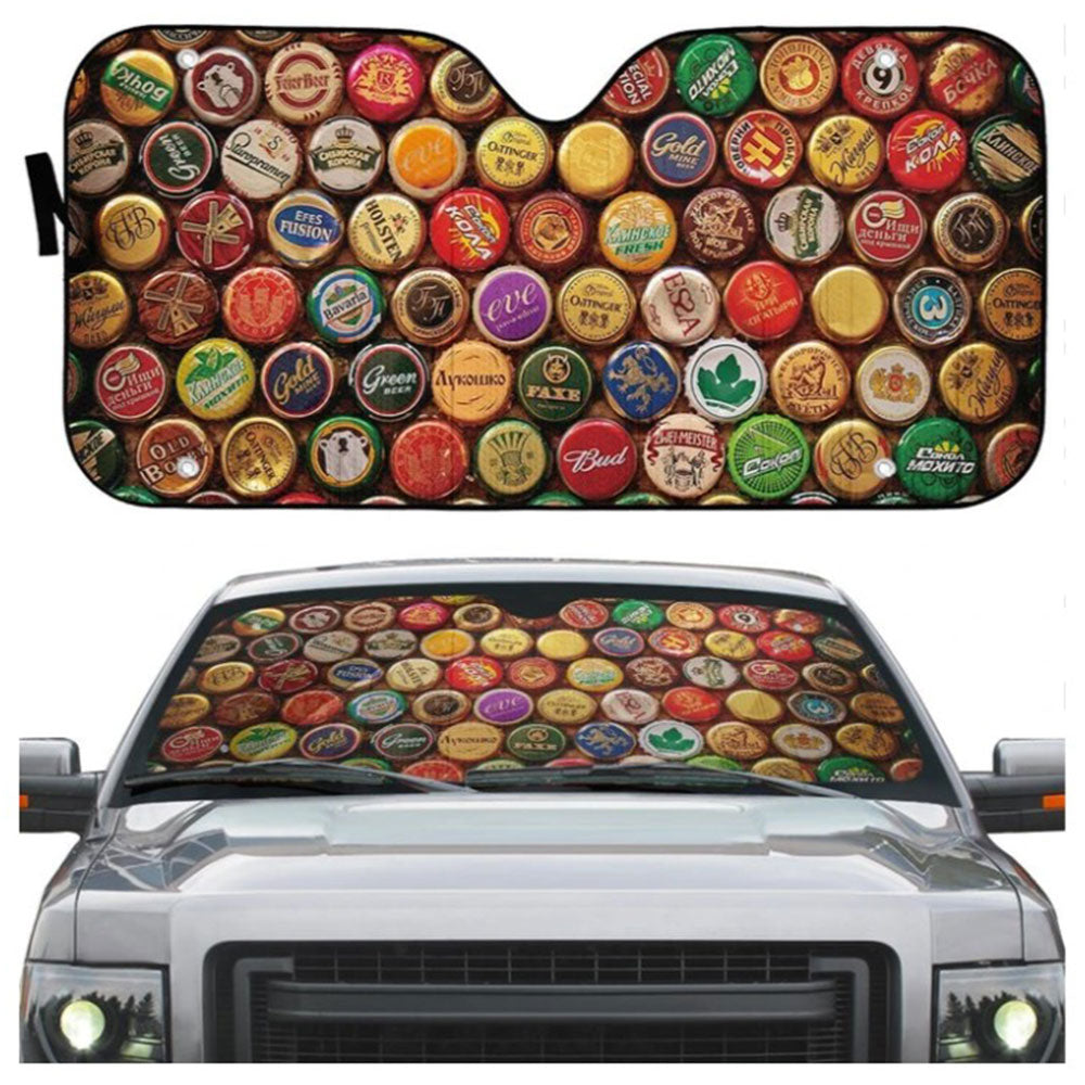 Custom Beer Bottle Caps Car Sun Shades for Windshield Decor Gift