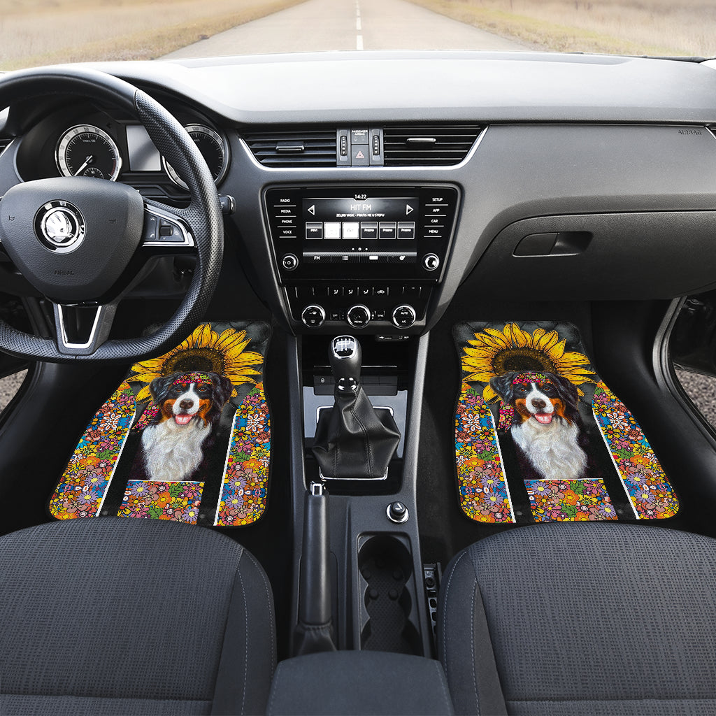 Bernese Mountain Dog Sunflower Car Accessories - Floor Mats