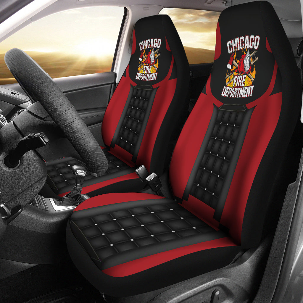 Premium Custom US Fire Fighter Car Seat Covers Decor Protector