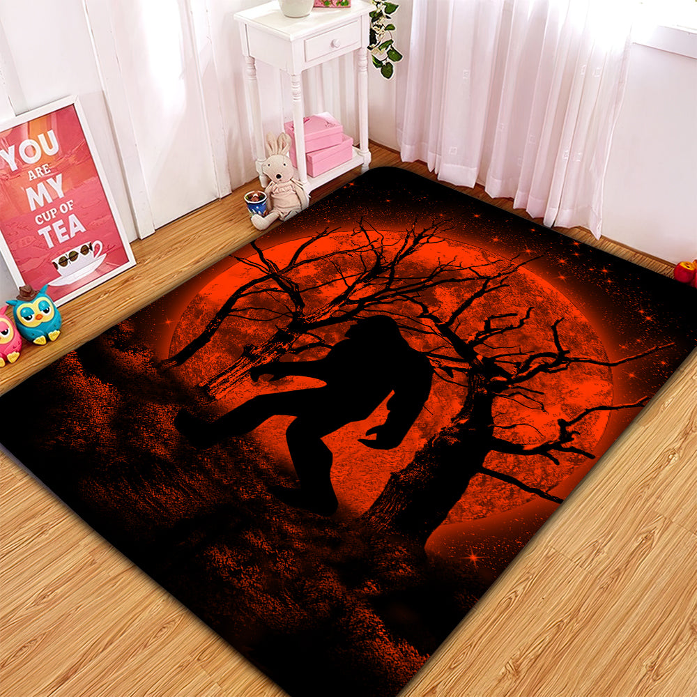 Bigfoot Silhouette Rug for Home Decor - Moonlight Carpet Rug