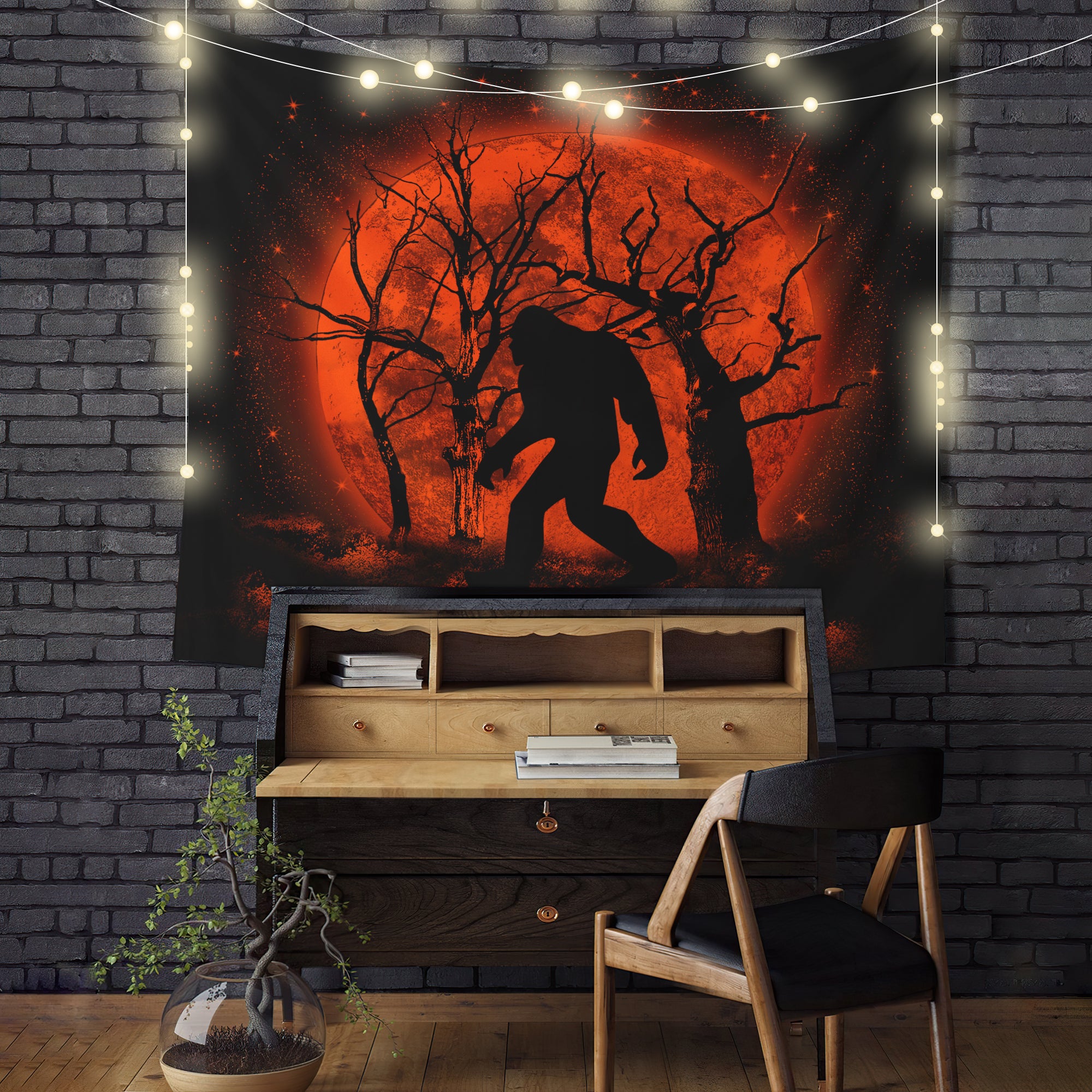 Bigfoot Moonlight Tapestry Wall Hanging for Room Decor