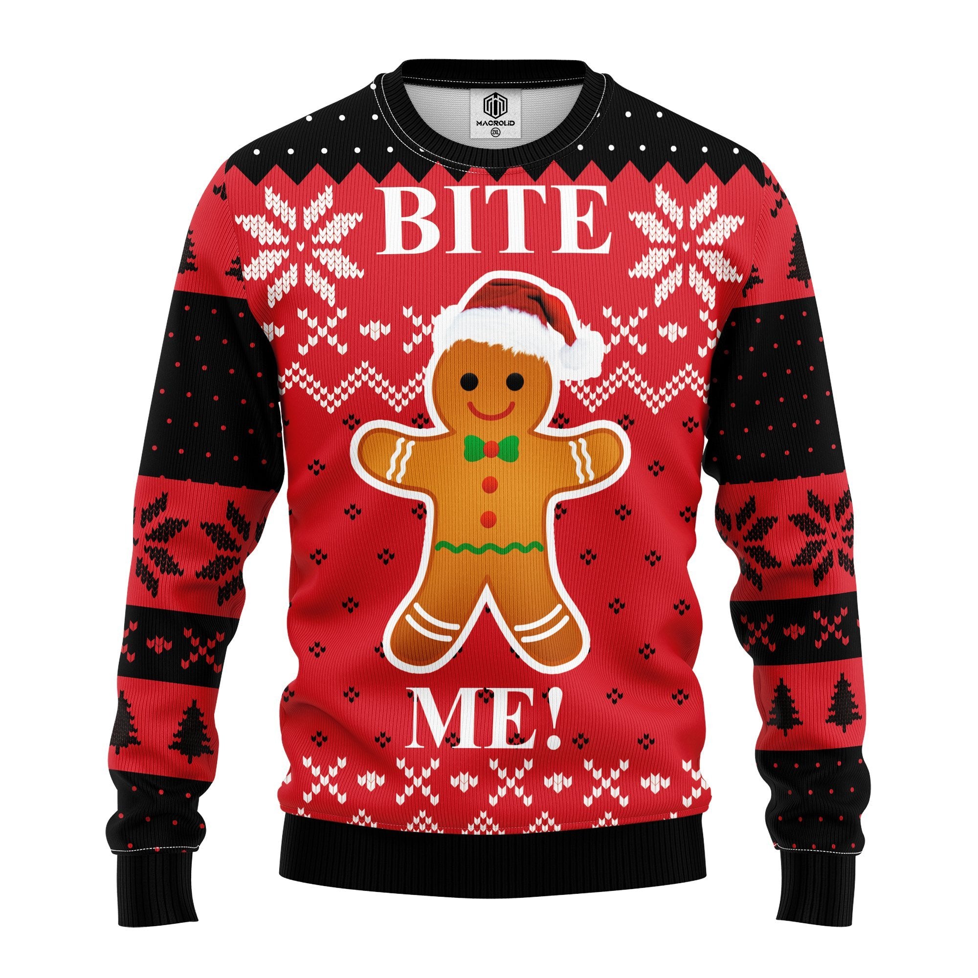 Bite Me Cookie Ugly Christmas Sweater Great Gift for Thanksgiving