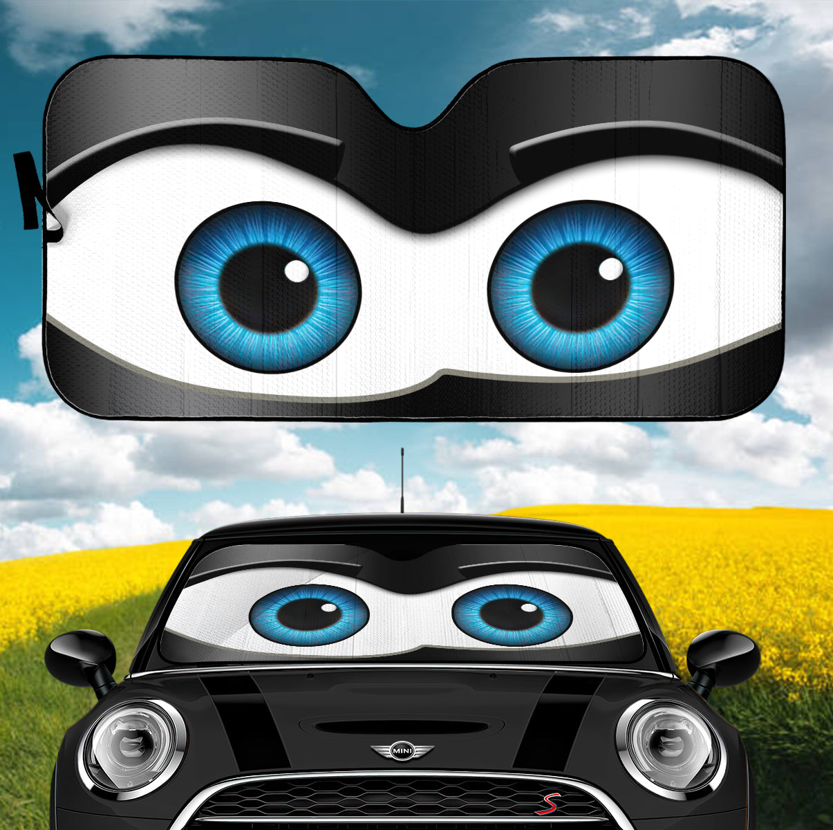 Black Cartoon Eye Shade Accessories for Car Auto Sunshades