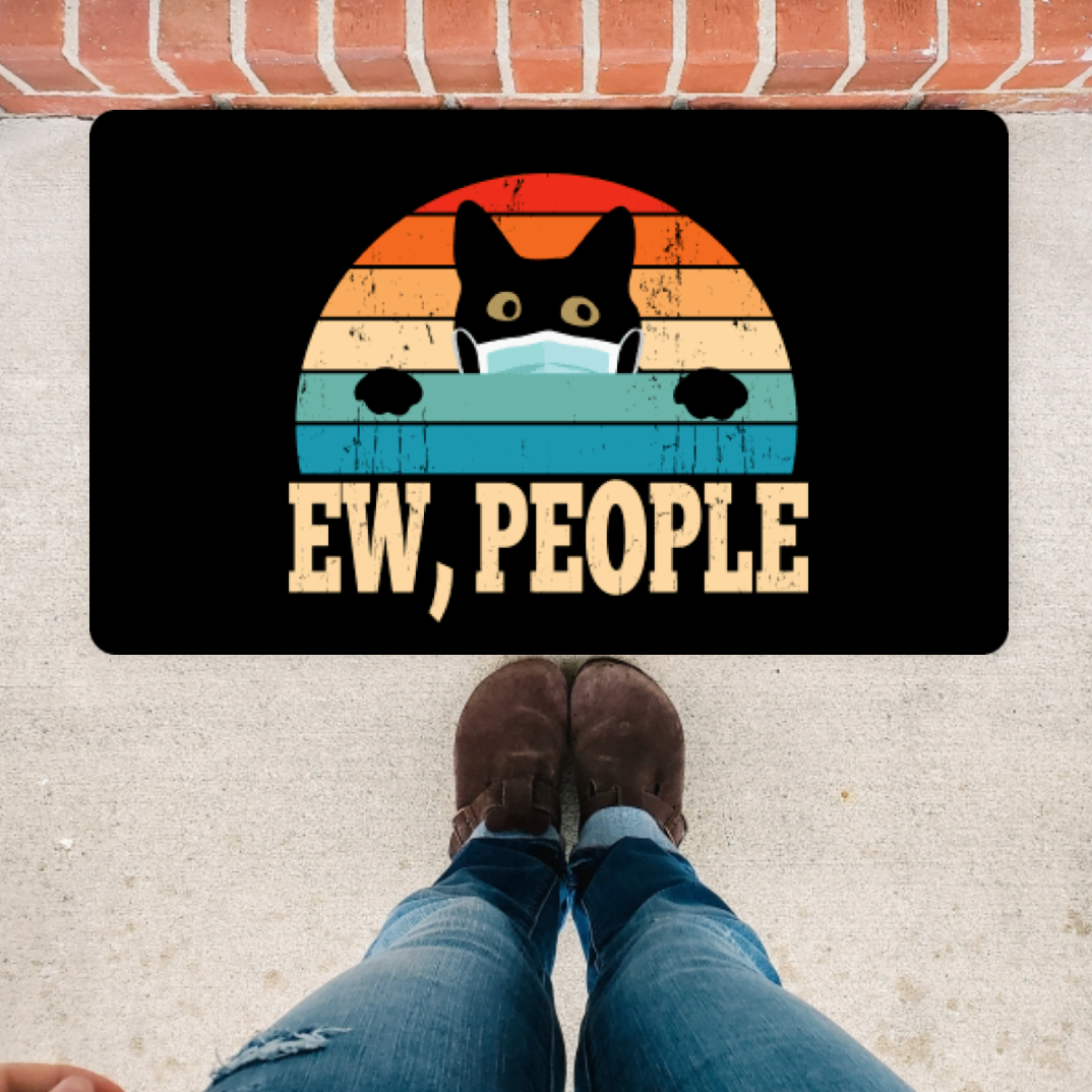 Black Cat Doormat for Home Decor - Funny Welcome Mats