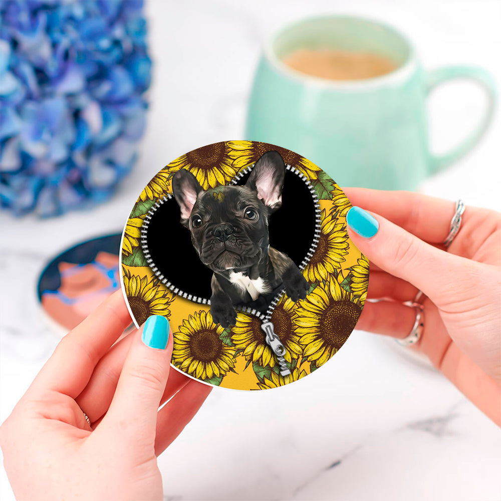 Black French Bulldog Coasters -  Drink Coasters