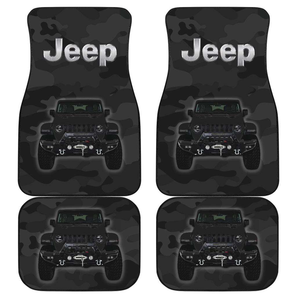 Black Camouflage Jeep Floor Mats - Car Accessories for Protection