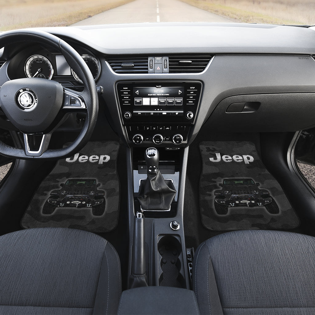 Black Camouflage Jeep Floor Mats - Car Accessories for Protection