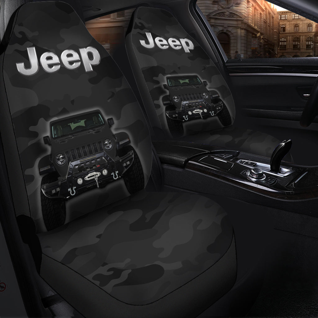 Premium Custom Black Jeep Camouflage Car Seat Covers Protectors