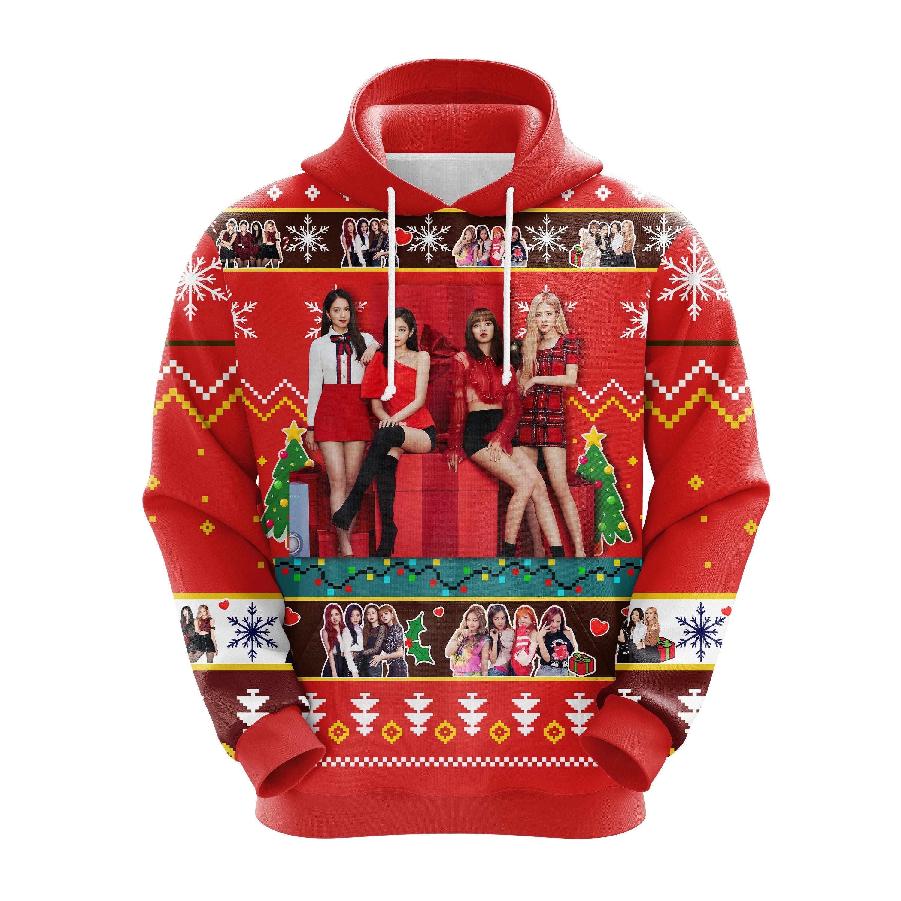 Cute Black Pink Christmas Noel Hoodie - Amazing Thanksgiving Gift