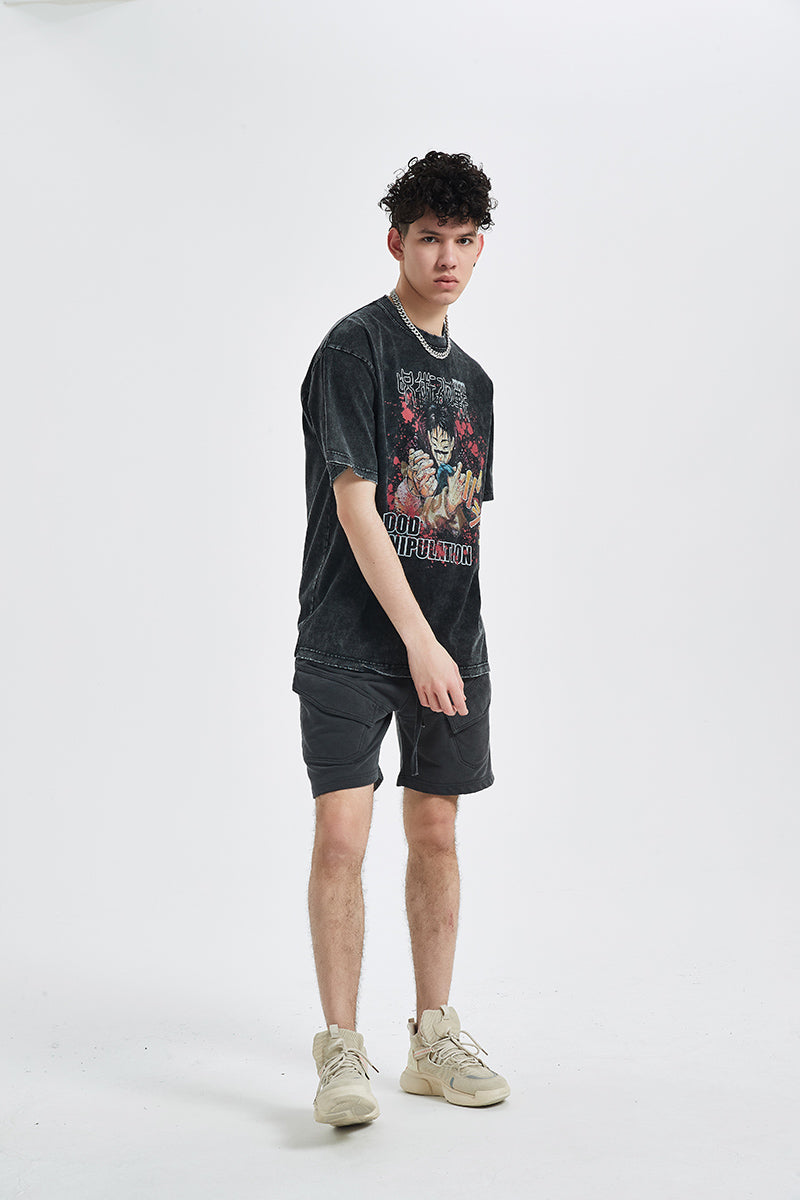 Retro Blood Manipulation Graphic T-Shirt