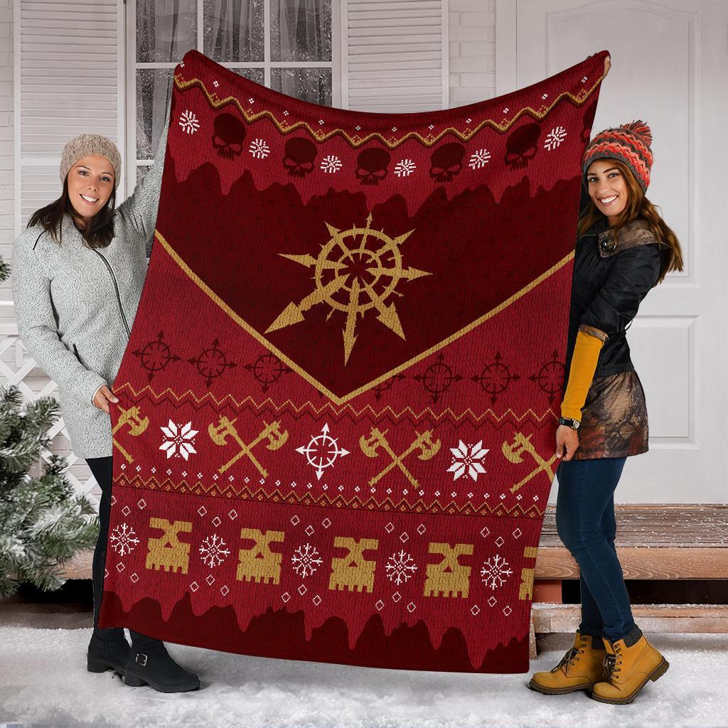 Custom Bloody Sign Ugly Christmas Blanket for Home Decor