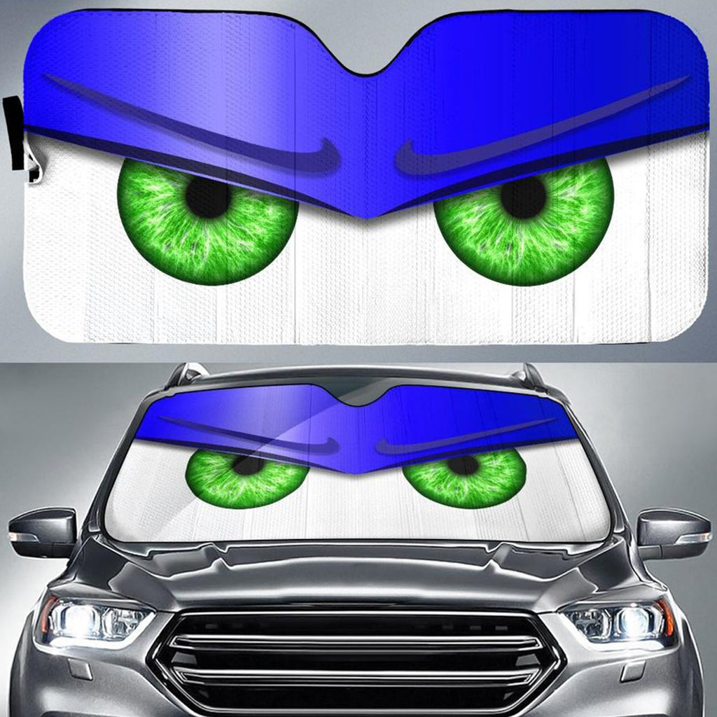 Funny Blue Angry Cartoon Eyes Windshield Sun Shades Car Accessories