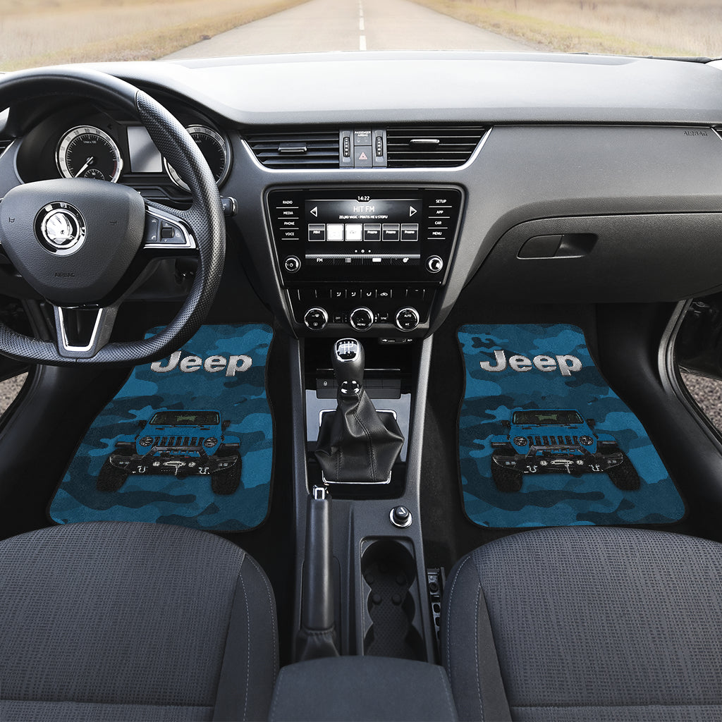 Blue Jeep Camouflage Floor Mats for Cars | Car Accessories