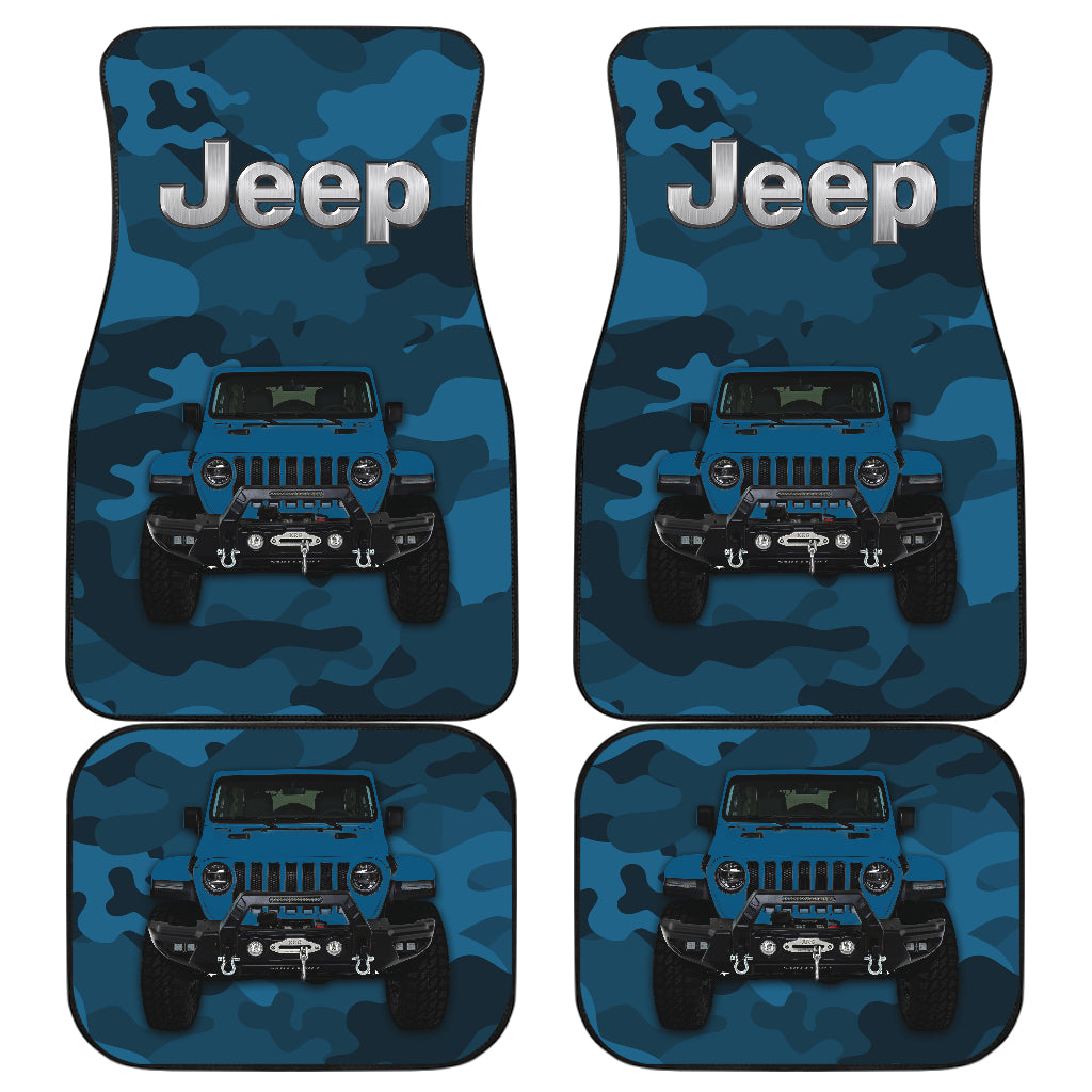 Blue Jeep Camouflage Floor Mats for Cars | Car Accessories