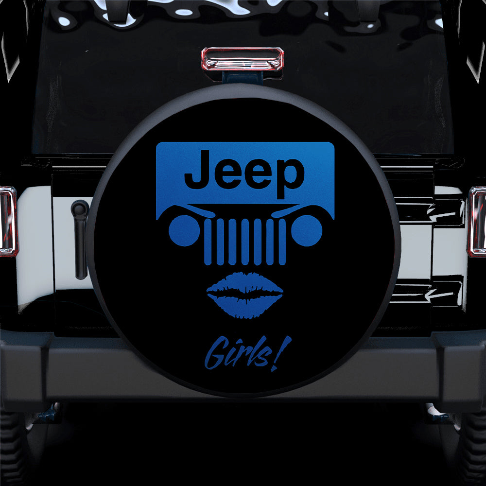 Blue Jeep Girl Spare Tire Covers - Perfect Gift for Campers