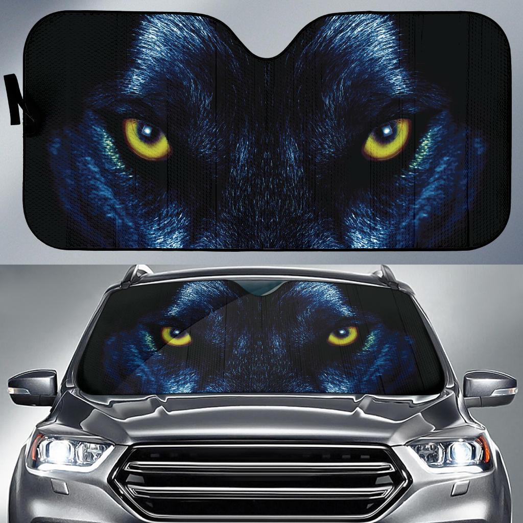 Blue Wolf Eyes Car Sun Shades for Windshield Decor and Accessories