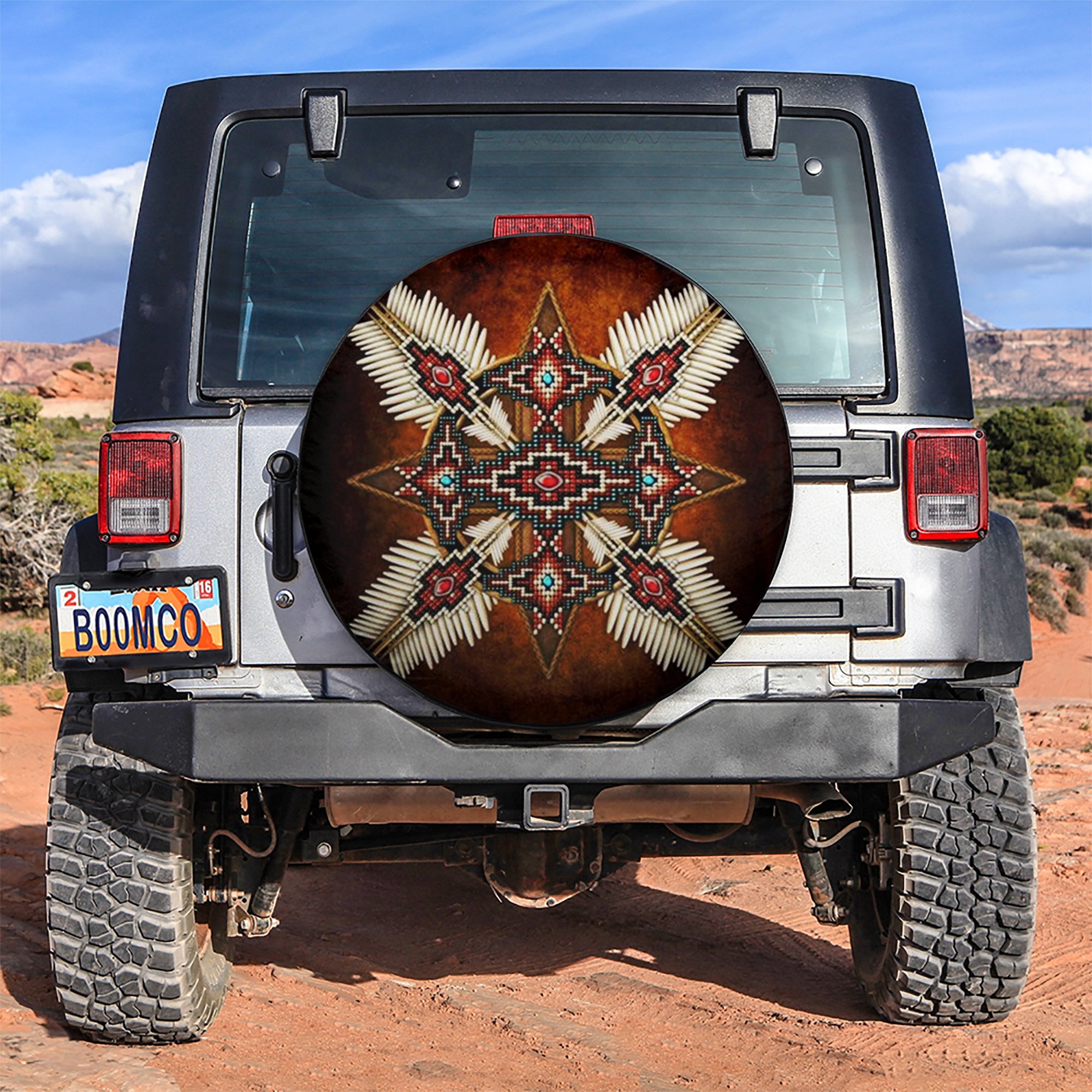 Native American Camping Jeep Tire Cover for Campers - Bohemian Gift