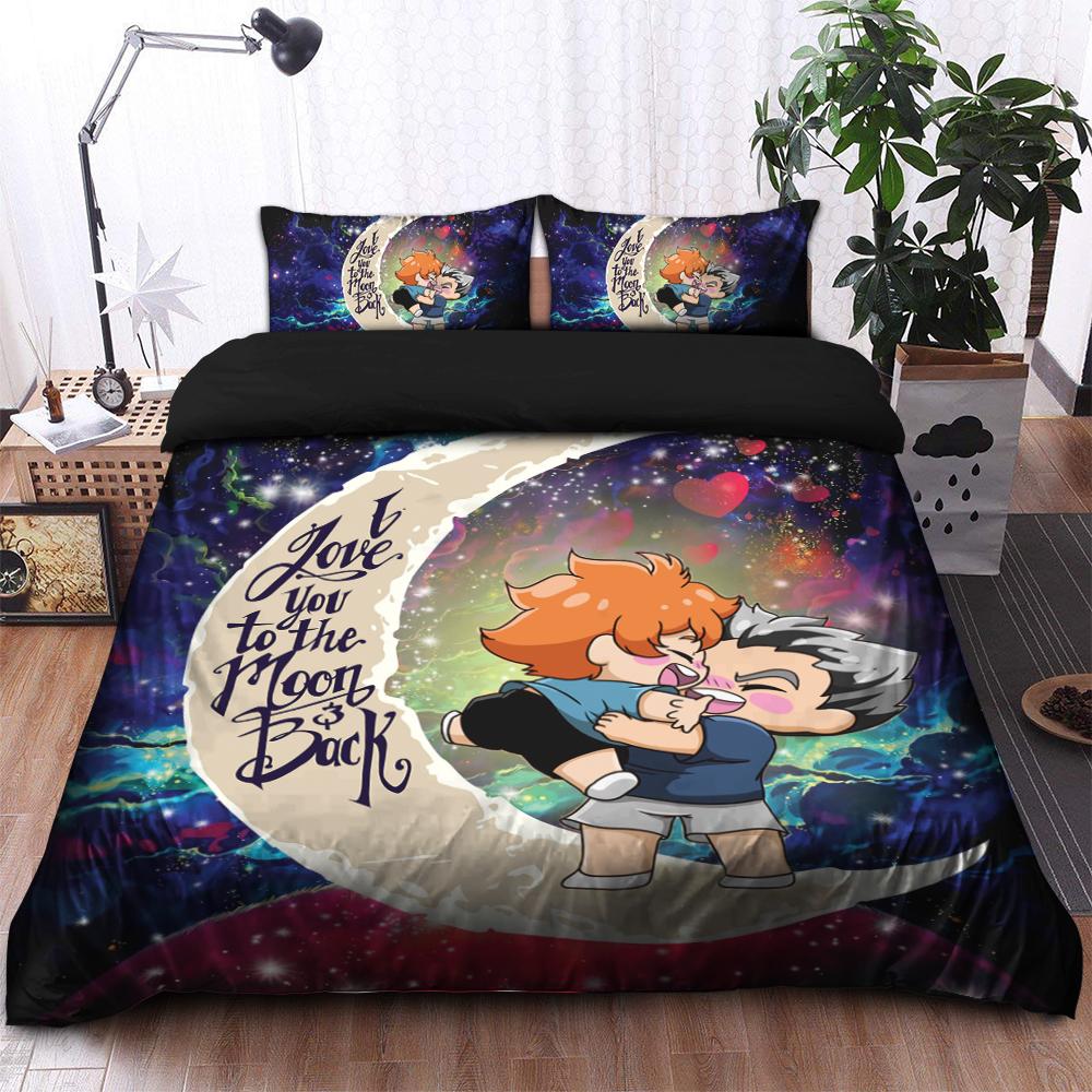 Love You To The Moon Galaxy Bedding Set with Duvet Cover & 2
