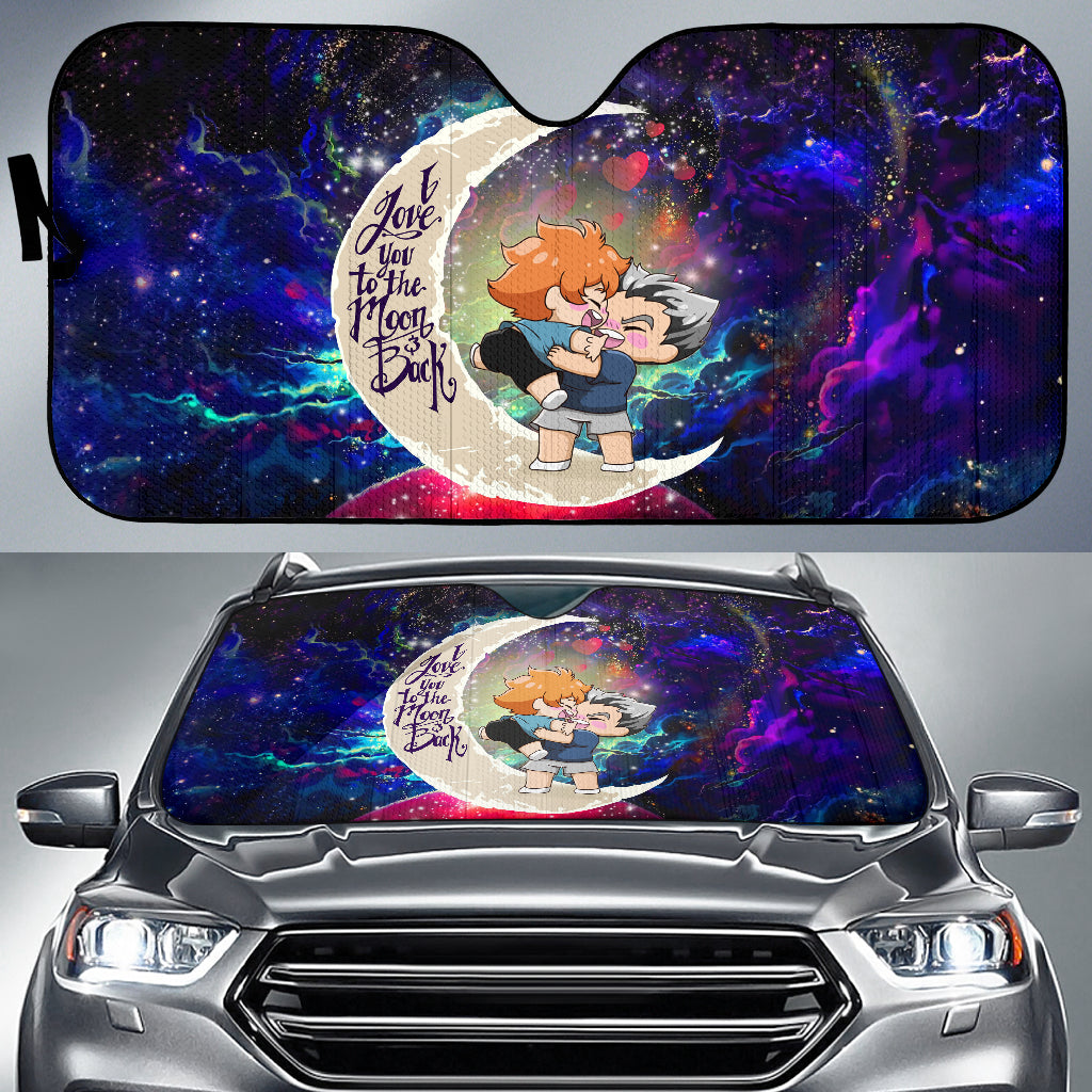 Love You To The Moon Galaxy Car Auto Sunshades by Bokuhina