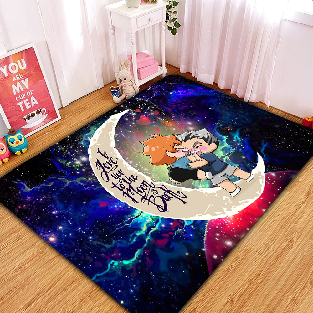 Love You To The Moon Galaxy Carpet Rug for Home Room Decor