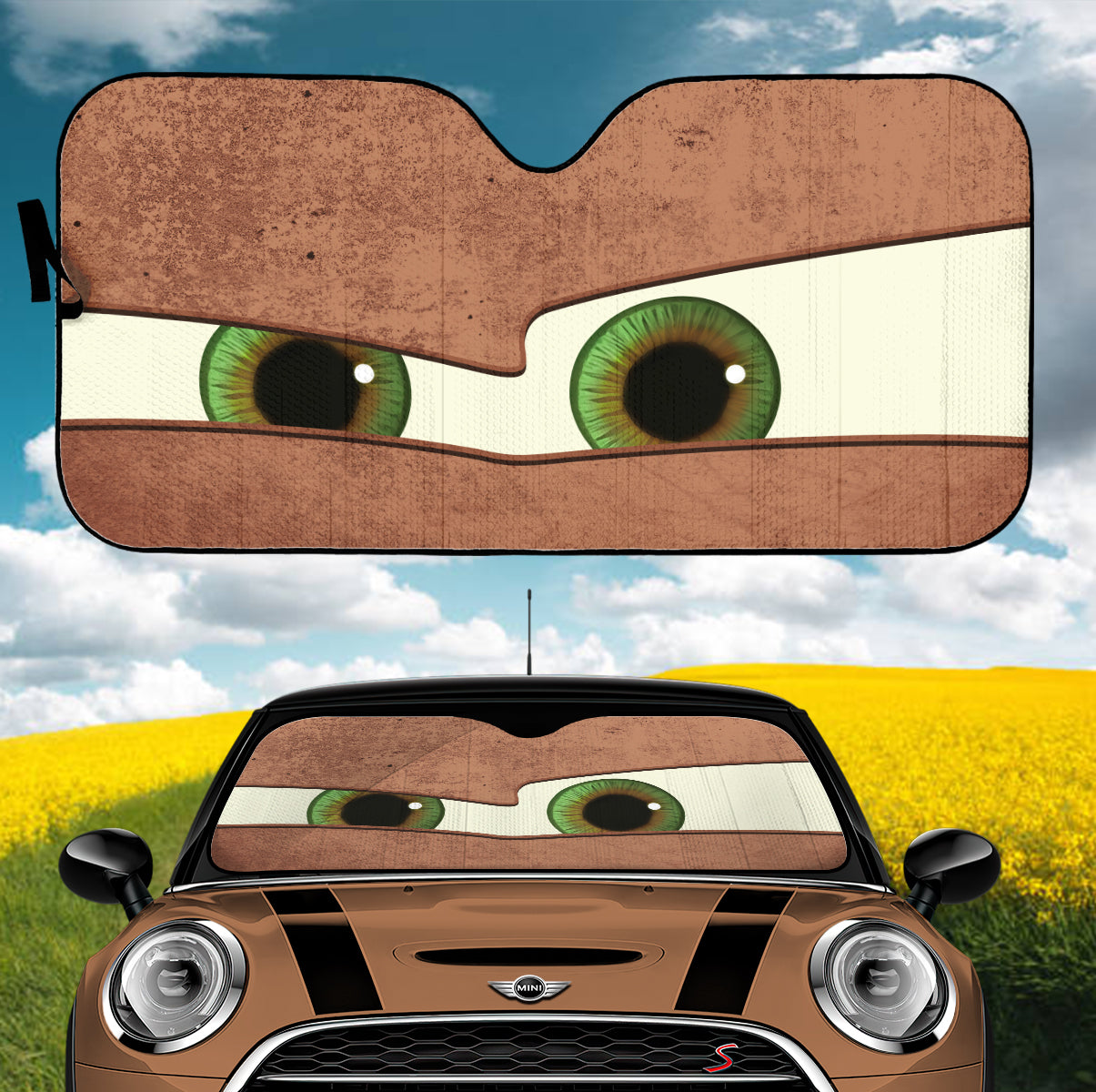 Brown Eyes Car Sunshades for Auto Protection from Sunlight