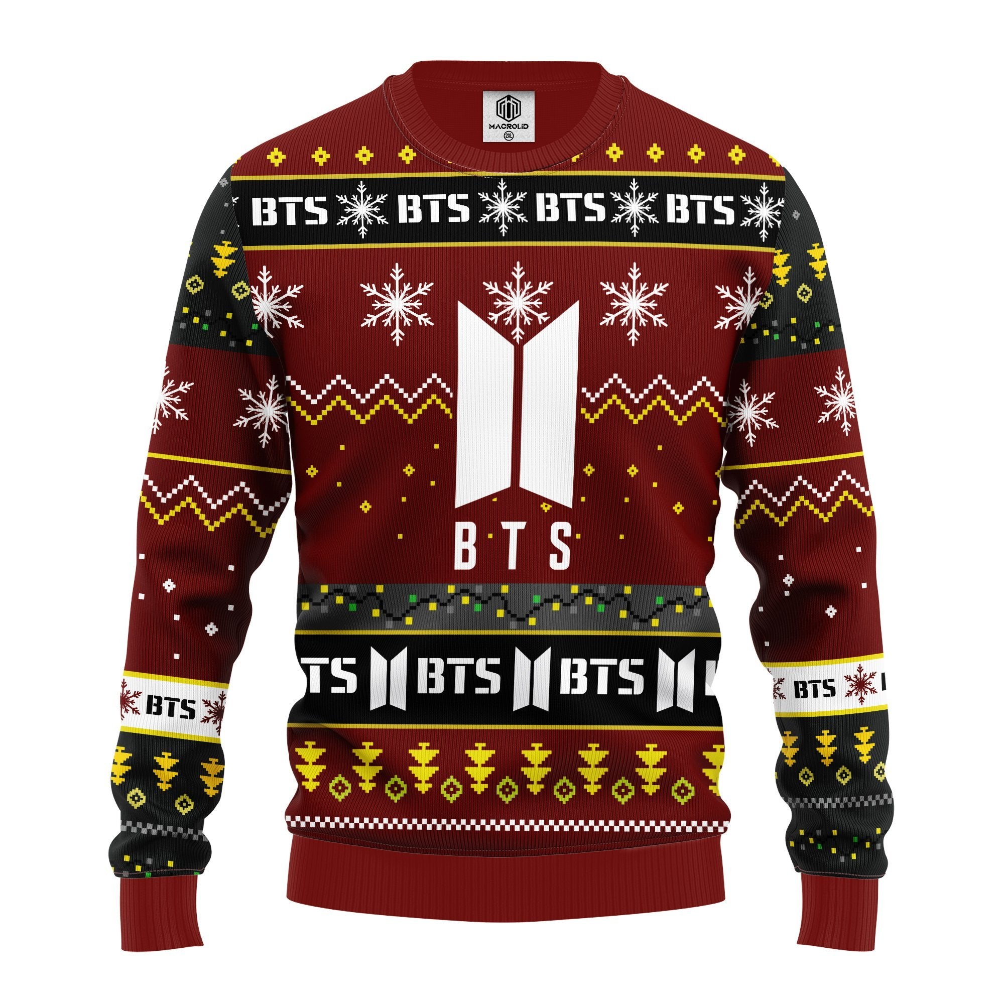 Bts Ugly Christmas Sweater Red Brown Amazing Gift for Thanksgiving