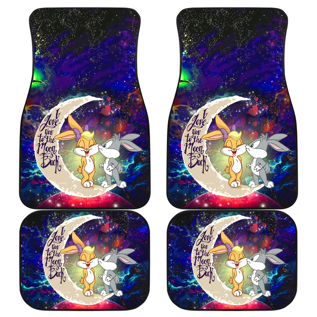 Bunny Couple Love You To The Moon Galaxy Car Floor Mats Accessories
