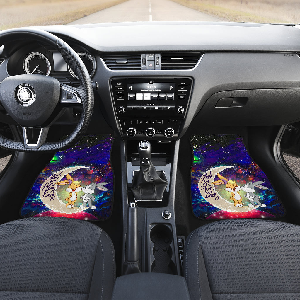 Bunny Couple Love You To The Moon Galaxy Car Floor Mats Accessories
