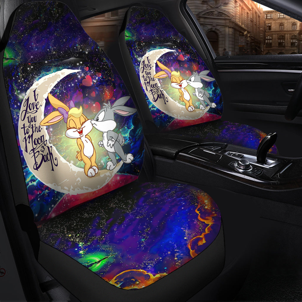 Bunny Love You To The Moon Galaxy Premium Custom Car Seat Covers