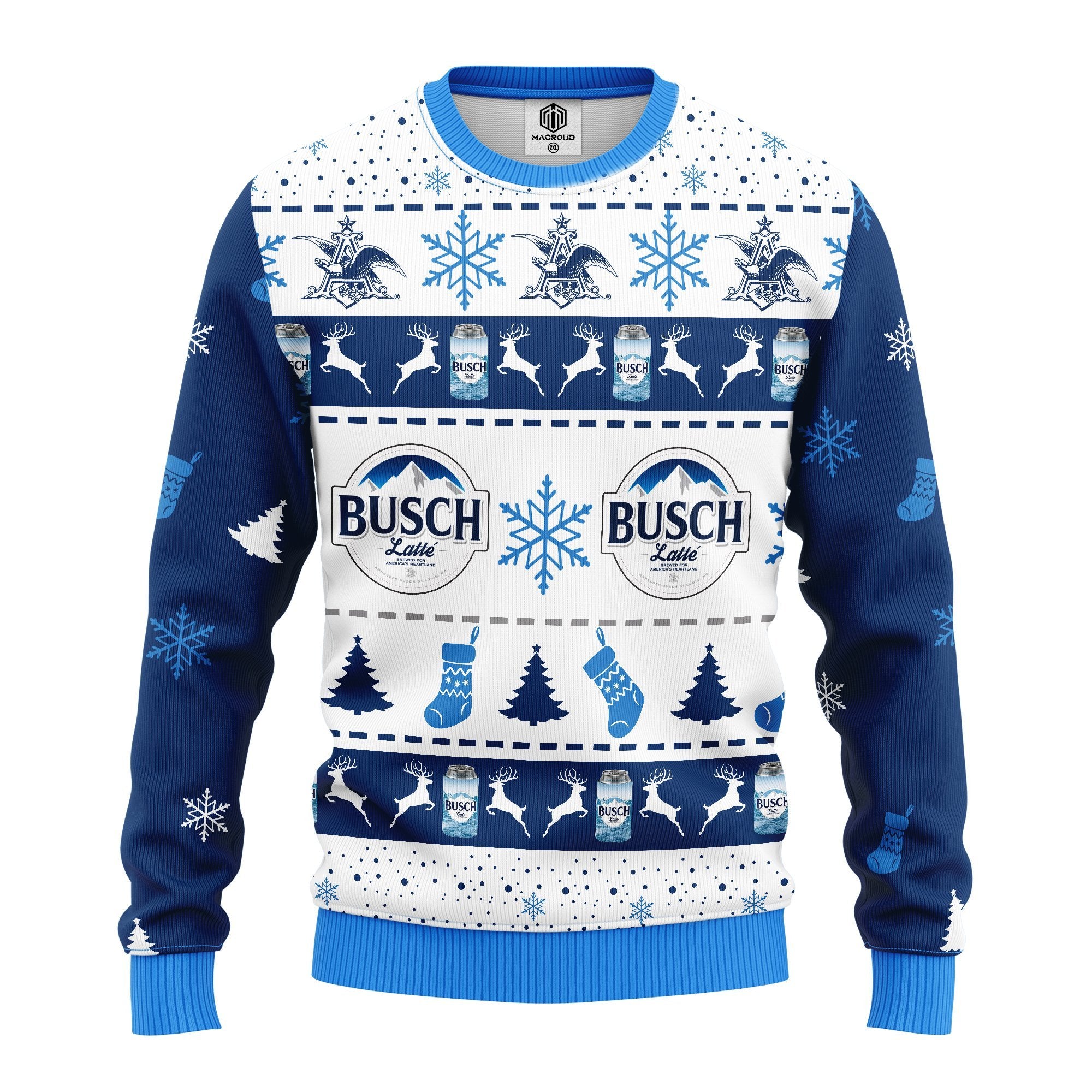 Busch Latte Beer Ugly Christmas Sweater for Holiday Gift Giving
