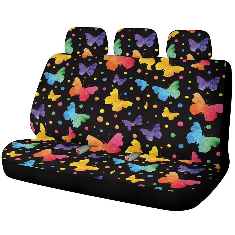 Colorful Butterfly Car Back Seat Covers Protectors Decor
