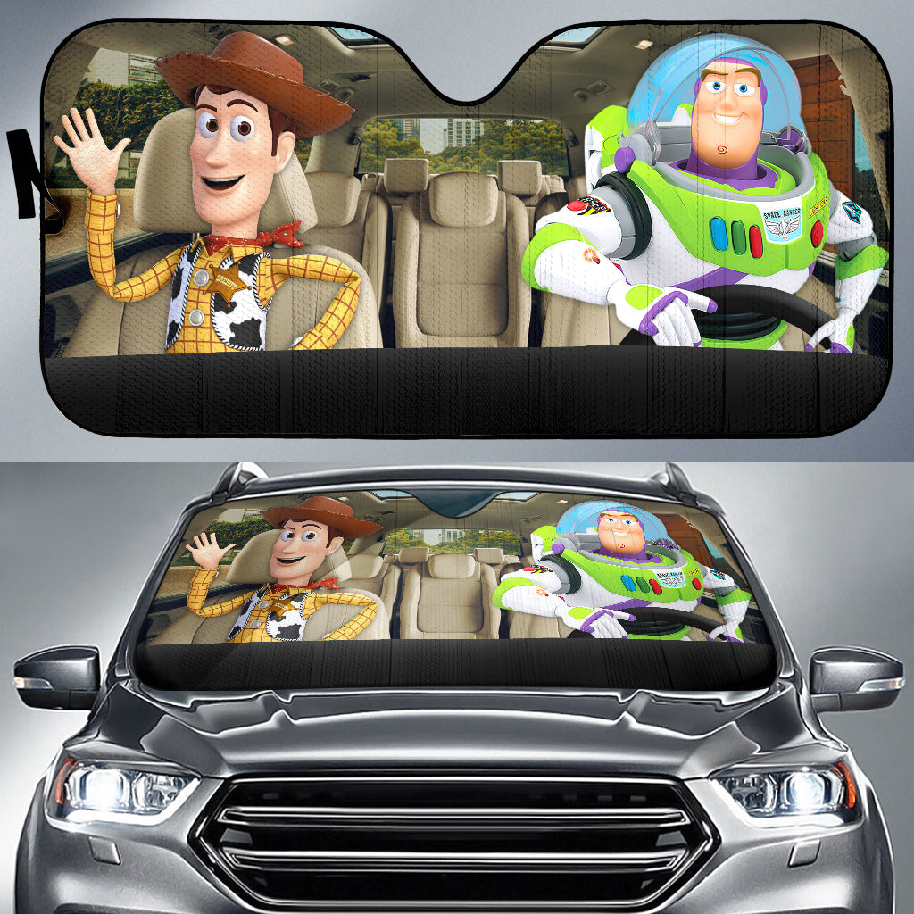 Buzz Lightyear Woody Car Sunshades for Auto Windshield Protection