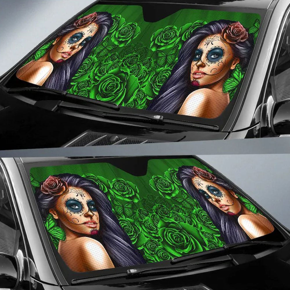 Calavera Girl Auto Sun Shades for Car Windshield Accessories Gift