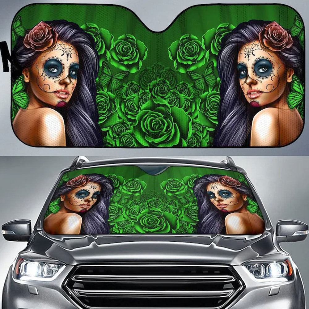 Calavera Girl Auto Sun Shades for Car Windshield Accessories Gift