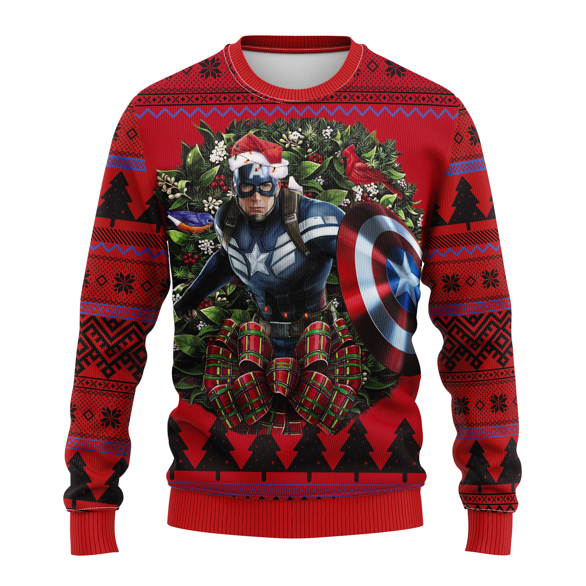 Captain America Ugly Christmas Sweater for Thanksgiving Gift